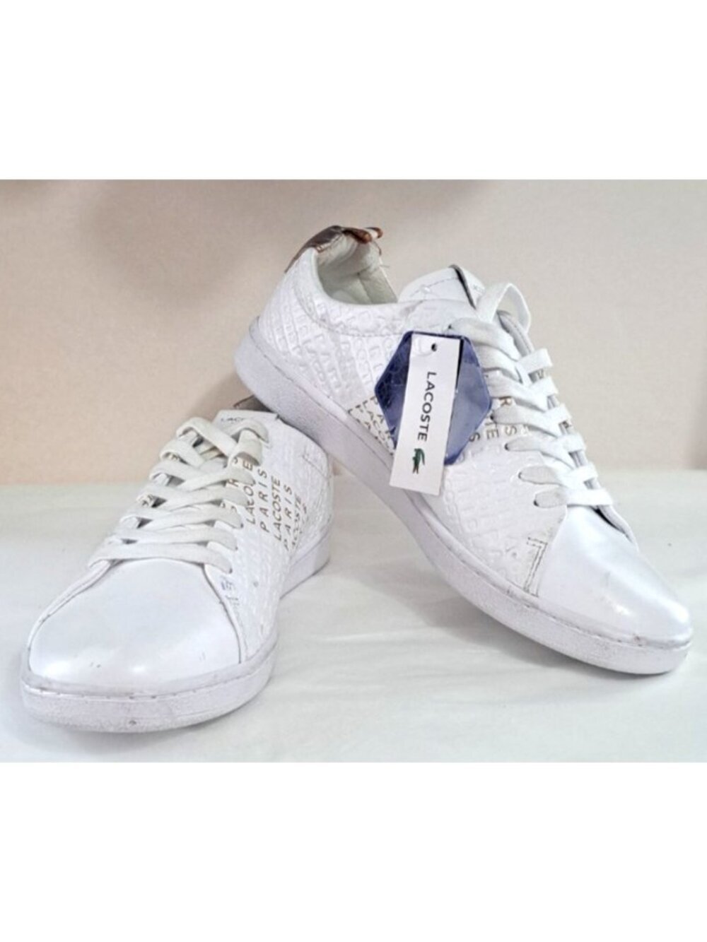 Lacoste Ortholite Women's 8 White Low Top Leather Sneakers New w/Tags
